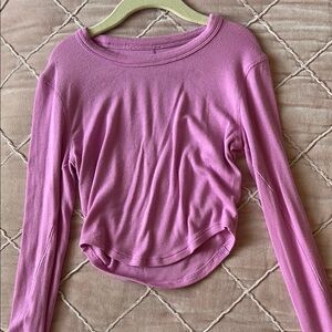 Lululemon Athletica Pink Long Sleeve Fitted Crop Blouse